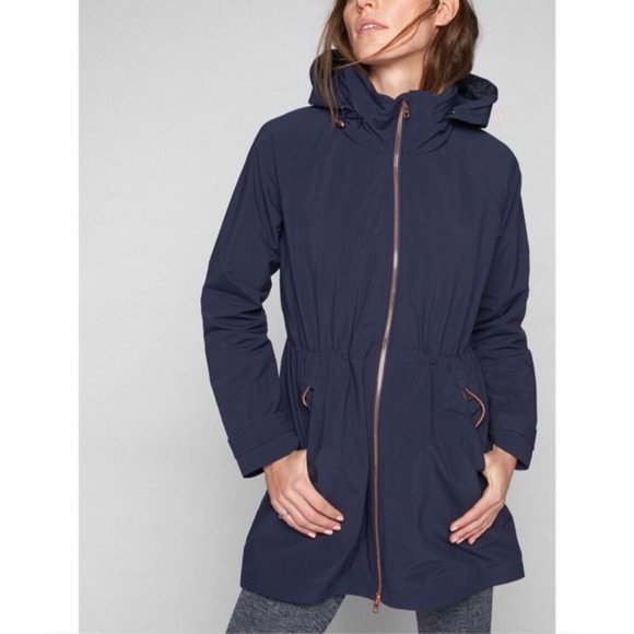 Athleta Jackets & Coats Athleta Small Misty Jacket Blue Hooded